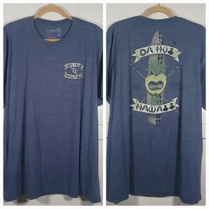 Da Hui T-Shirt Graphic Logo Tee Men's XXL Blue Cotton Beach Surf Club Hawaii SS